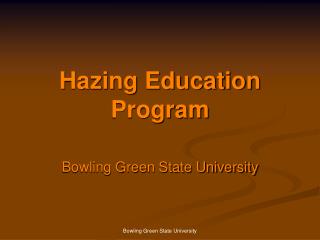 Hazing Education Program