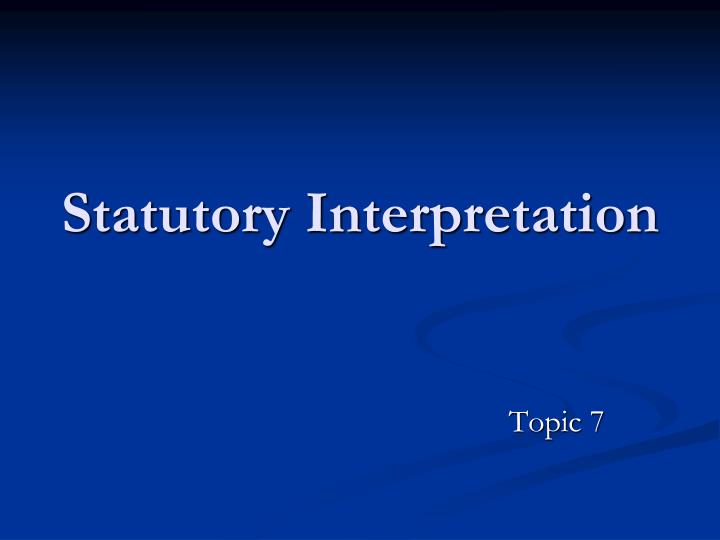 statutory interpretation