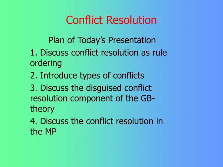 conflict resolution