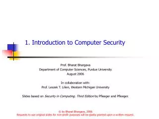 1. Introduction to Computer Security