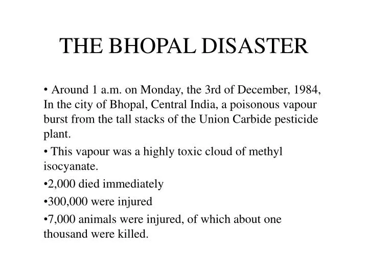 the bhopal disaster