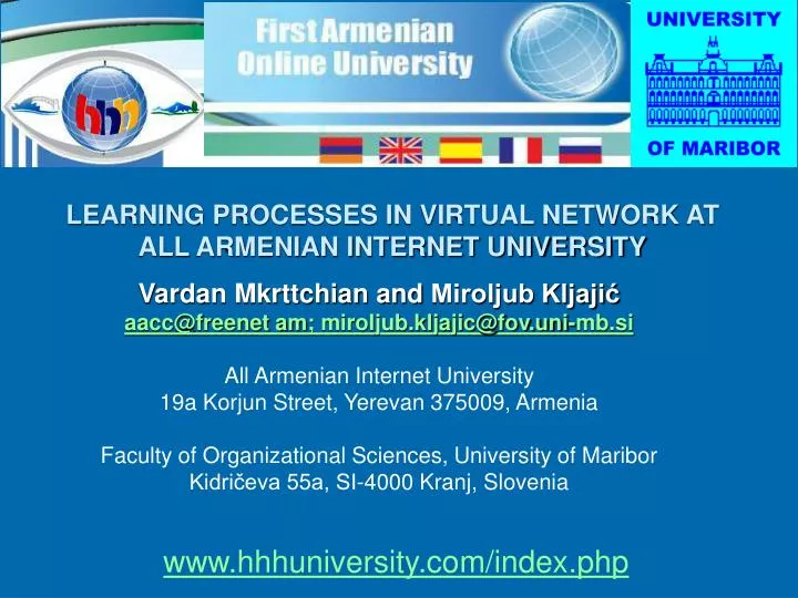 learning processes in virtual network at all armenian internet university