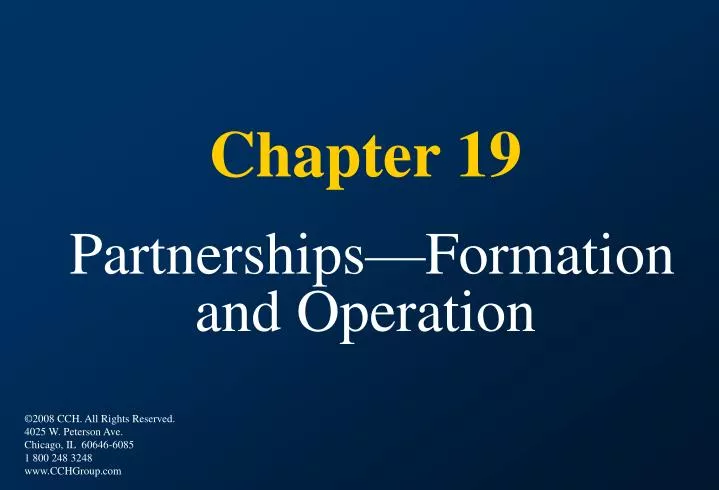 chapter 19 partnerships formation and operation