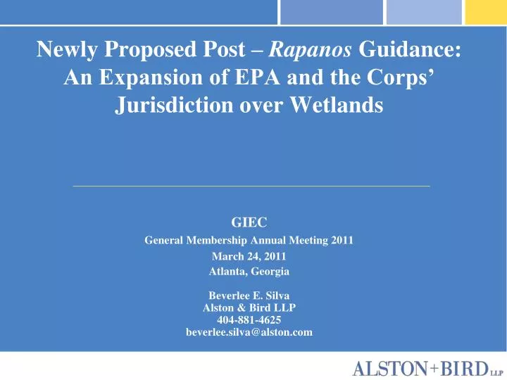 newly proposed post rapanos guidance an expansion of epa and the corps jurisdiction over wetlands