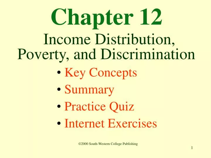 chapter 12 income distribution poverty and discrimination