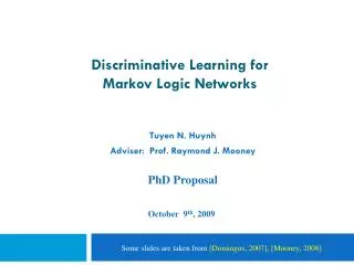 Discriminative Learning for Markov Logic Networks