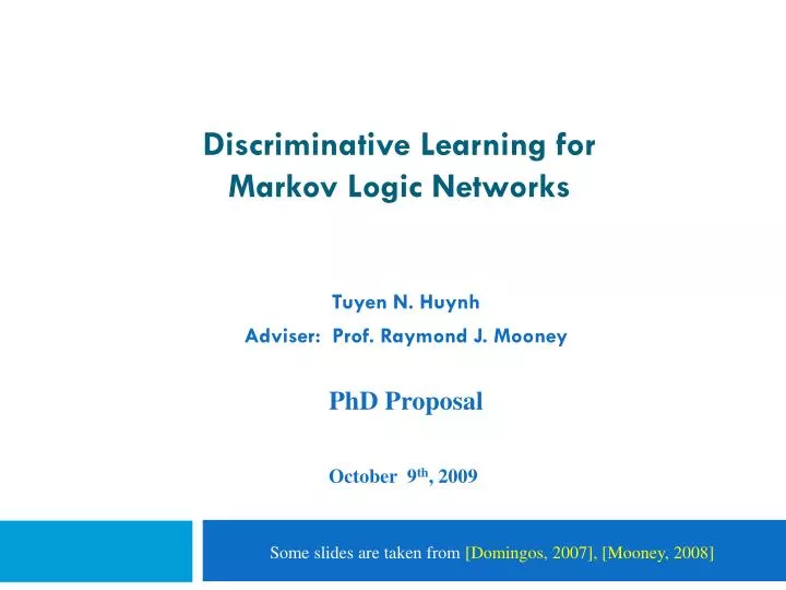 discriminative learning for markov logic networks