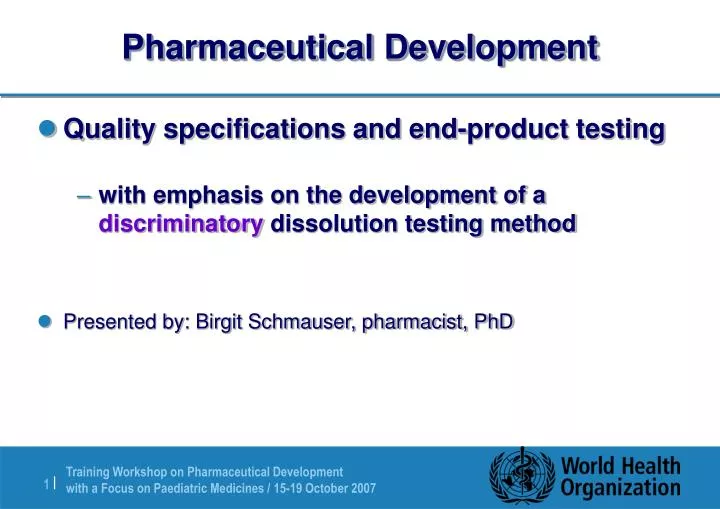 pharmaceutical development