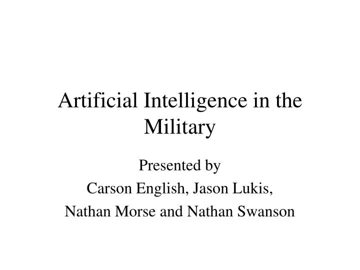 artificial intelligence in the military