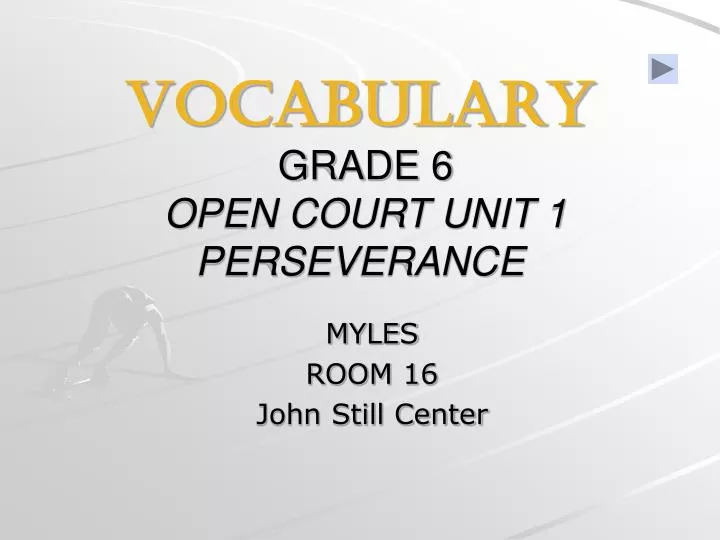 vocabulary grade 6 open court unit 1 perseverance
