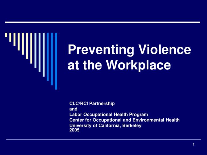 preventing violence at the workplace