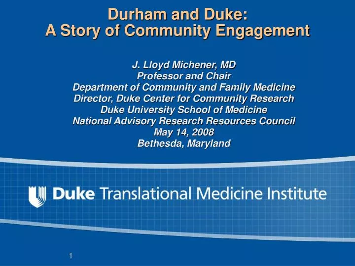 durham and duke a story of community engagement
