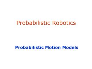 Probabilistic Robotics