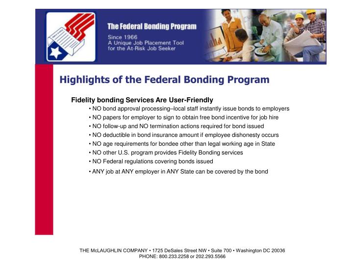 highlights of the federal bonding program