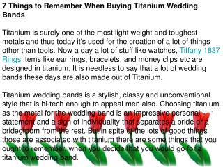 7 Things to Remember When Buying Titanium Wedding Bands