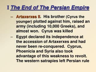 I The End of The Persian Empire
