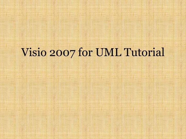 visio 2007 for uml tutorial