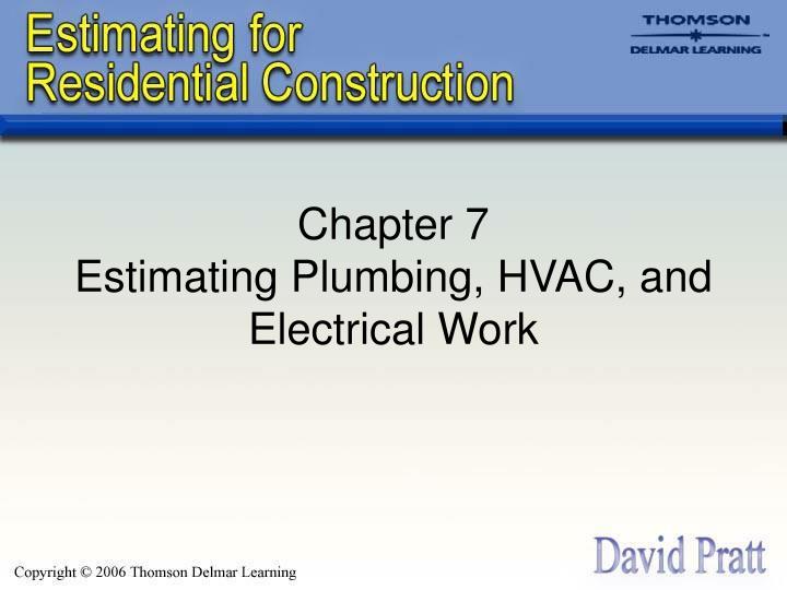 chapter 7 estimating plumbing hvac and electrical work