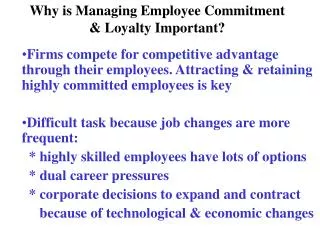 Why is Managing Employee Commitment &amp; Loyalty Important?