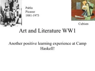 art and literature ww1