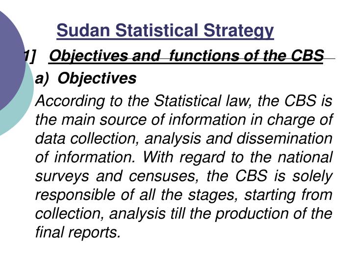 sudan statistical strategy