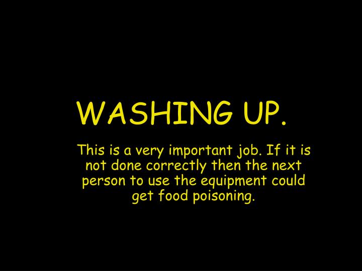 washing up