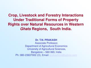 Crop, Livestock and Forestry Interactions Under Traditional Forms of Property Rights over Natural Resources in Western