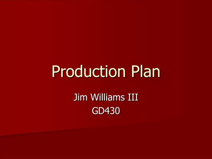 production plan