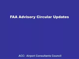 FAA Advisory Circular Updates