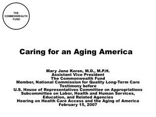 Caring for an Aging America