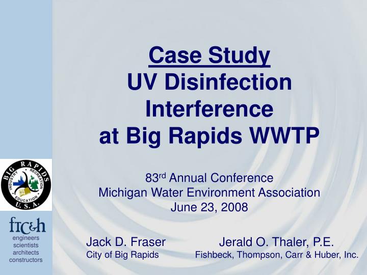 case study uv disinfection interference at big rapids wwtp