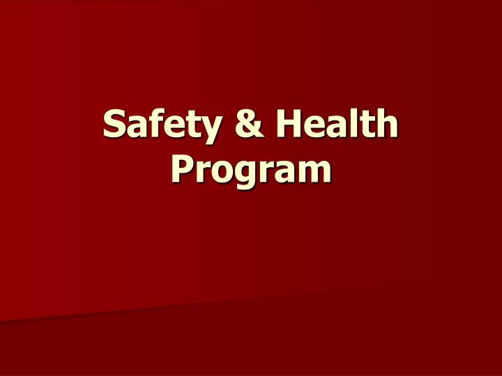 safety health program
