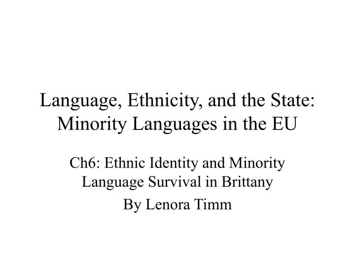 language ethnicity and the state minority languages in the eu