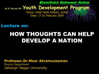 HOW THOUGHTS CAN HELP DEVELOP A NATION