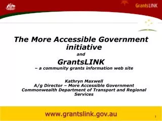 The More Accessible Government initiative and