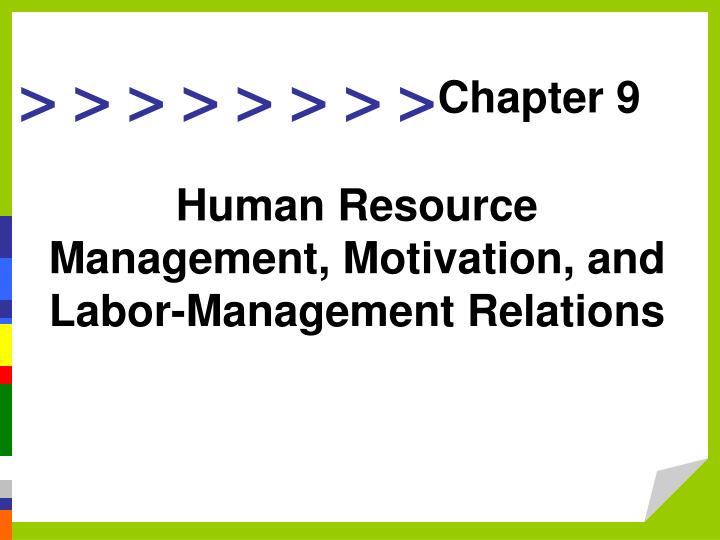 human resource management motivation and labor management relations