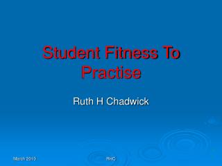 Student Fitness To Practise