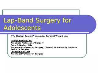 Lap-Band Surgery for Adolescents