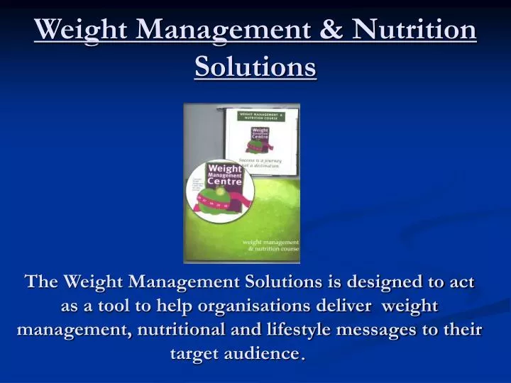 weight management nutrition solutions
