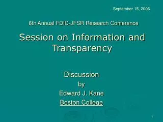 Session on Information and Transparency