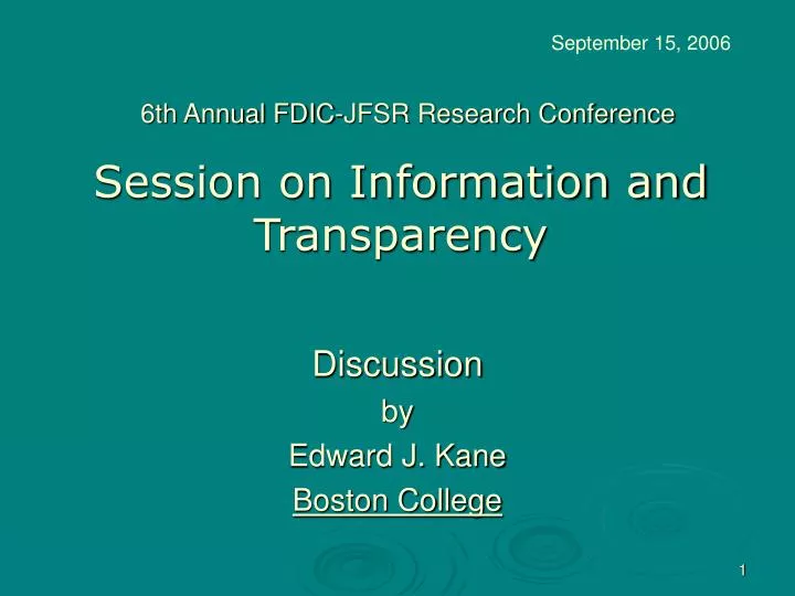 session on information and transparency