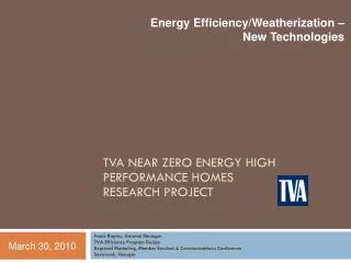 Energy Efficiency/Weatherization – New Technologies