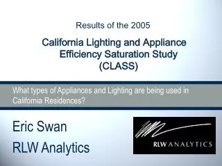 What types of Appliances and Lighting are being used in California Residences?