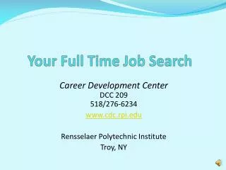 Your Full Time Job Search