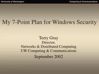 My 7-Point Plan for Windows Security