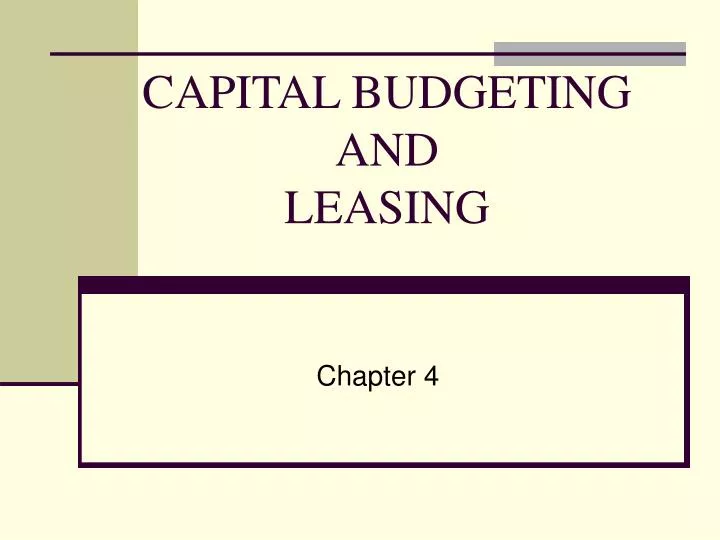 capital budgeting and leasing