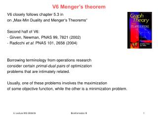 V6 Menger’s theorem