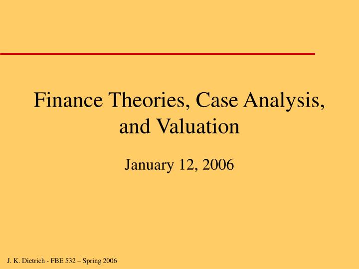 finance theories case analysis and valuation