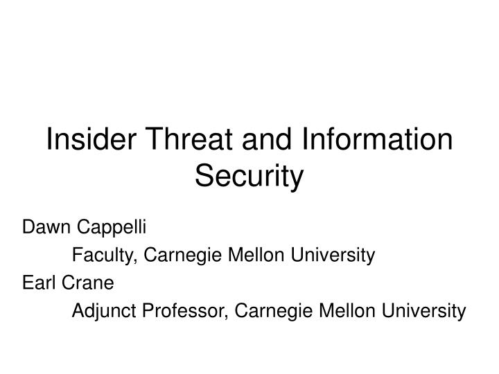 insider threat and information security