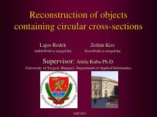 Reconstruction of objects containing circular cross-sections